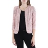 womens lace glitter collarless blazer
