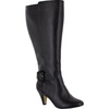 troy ii plus womens faux leather wide calf knee-high boots