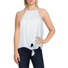 womens tie front animal print halter top