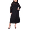 plus womens solid lace maxi dress