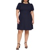 plus womens crepe knee length fit & flare dress
