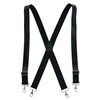 men's smooth coated leather wide width suspenders with metal swivel hook ends
