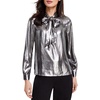 womens metallic polyester pullover top