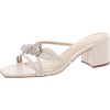 alma womens leather slip on block heel