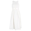 lace-trimmed cutout maxi dress in white cotton