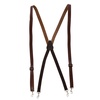 men's smooth coated leather slim width suspenders with metal swivel hook ends
