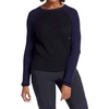 reilly cashmere colorblock sweater in navy/black