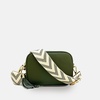 olive green leather crossbody bag with olive green arrow strap