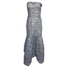 couture strapless gown in blue silk