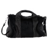 pebbled rocco duffle in black lambskin pony hair