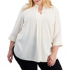 plus womens solid chiffon blouse