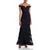 womens shimmer applique evening dress