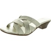womens embellished manmade slide sandals