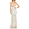 womens boning mesh evening dress