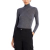 womens turtleneck embossed logo pullover top