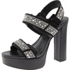 alessia pearl womens adjustable faux leather block heels