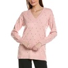 womens jeweled viscose v-neck sweater