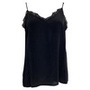 lace trim camisole top in black silk