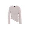 heather knit asymmetrical blouse in ash pink