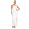 sequin back-crisscross tie slit dress