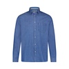 blue denim stretch long sleeve shirt