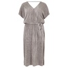 plisse v neck dress in silver