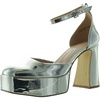 womens buckle manmade platform heels