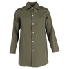 ap.c.  button down hibault coat in olive green water-repellent cotton