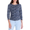 womens striped creweck pullover top
