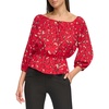 womens floral print gathered blouse