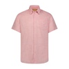 pink and white heather short sleeve woven weave shirt