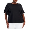 plus harmony womens open trim work pullover top