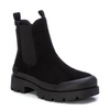 women's suede ankle booties in black