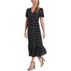womens polka dot button front midi dress