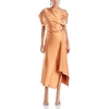 jasmine womens satin asymmetric midi dress