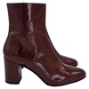 liv patent boots in burgundy patent leather