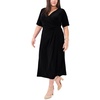 plus womens jersey v-neck midi dress