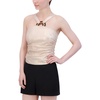womens metallic ruched halter top