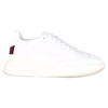loop lace-up sneakers in white faux leather