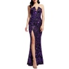 fernanda womens applique mesh evening dress