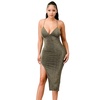 metallic glitter sweetheart dress