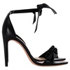 clarita bow heeled sandals in black calf leather