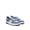 mixed-material trainers with two sets of laces