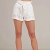 savannah sash short in white tie