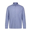blue navy plaid check woven long sleeve shirt