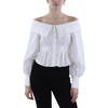 womens button-down long sleeve off the shoulder