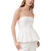 womens pleated blouson off the shoulder
