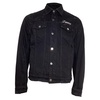 lovers trucker graphic print denim jacket in black cotton