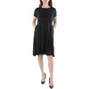 womens knit short sleeves fit & flare dress