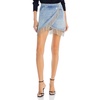 womens destroyed mini wrap skirt